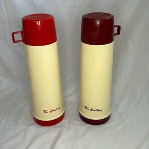 Vintage set of 2 Tim Hortons thermos brand coffee mug